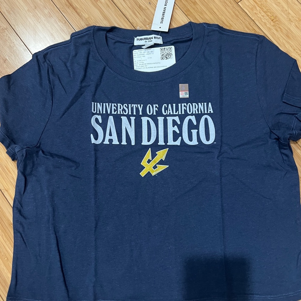 Sub_Urban Riot Navy Blue UC San Diego Crop Top Sz M